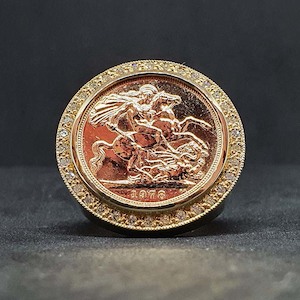 Sovereign: Gold Half Sovereign Ring With Diamonds