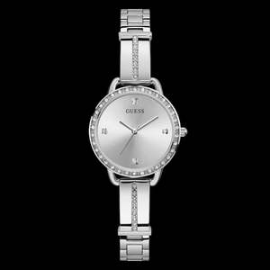 Guess Watches: GUESS Ladies Silver-Tone Analogue Watch