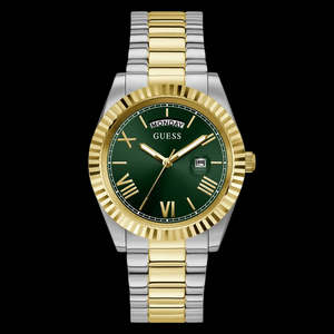 Guess Watches: GUESS Mens Gold-Tone Analogue Watch