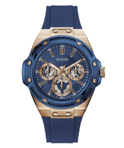 Guess Watches: GUESS Mens Rose Gold-Tone Multifunction Watch