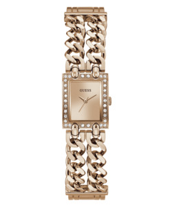 Guess Watches: GUESS Ladies Rose Gold-Tone Analogue Watch
