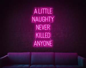 Sexy Naughty Neon Signs: A Little Naughty Never Killed Anyone LED Neon Sign