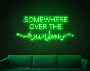 Kids Neon Signs: Somewhere Over The Rainbow LED Neon Sign