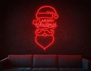Christmas Neon Signs: Merry Christmas Santa LED Neon Sign