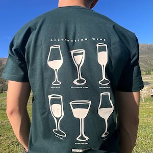 Central Otago Merch: Kinross T-Shirt - Wine Glasses - Men