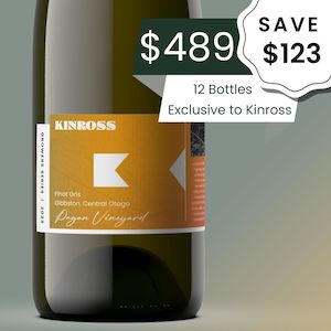 Last Bottles: 12 Bottle Case Special - Kinross Growers Series 'Pagan Vineyard' Gibbston Pinot Gris 2023
