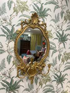 Wall Decor: Gilt Candle Sconce Mirror