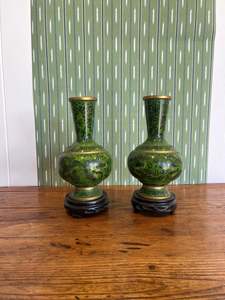 Homewares: Pair of Oriental Cloisonné Vases