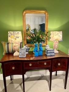 Furniture: Georgian Mahogany Serpentine Sideboard