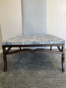 Oak Framed Ottoman With Cupid Bow Detailing