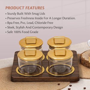 Tableware: Selvel Polypropylene Utility/serving Container  (Pack of 4 Golden)