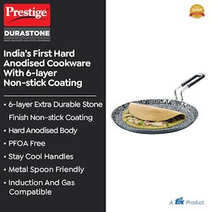 Tawa: Prestige Durastone Hard Anodised 6 Layer Non-Stick Omni Tawa, 29 cm (Black)