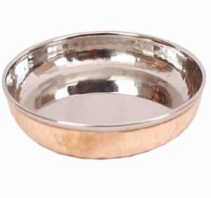 Copperware: Steel Copper Halwa Plate 1pc