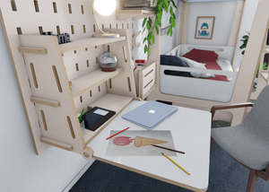 Fold Down Desk | Birch Ply