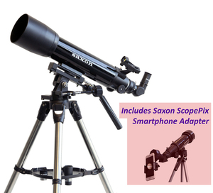 Saxon 1026 AZ3 SC Refractor Telescope with Steel Tripod and ScopePix Smartphone &hellip;