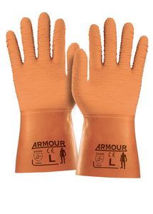 Armour? Orange Crinkle Latex Gauntlet - 30cm - Kiwi Business