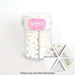 White Sprinkles: White sprinkle collection 6 cell container