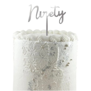 Alpen: Ninety Silver mirror petite acrylic cake topper