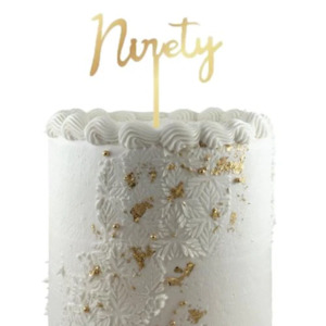 Alpen: Ninety gold mirror petite acrylic cake topper