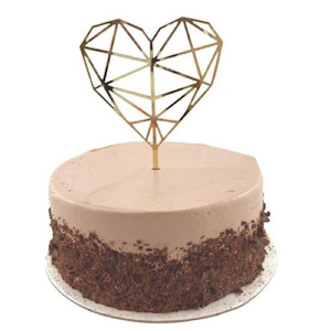 Alpen: Geometric hexagonal gold acrylic cake heart cake topper
