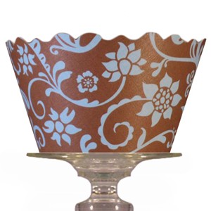 Bella Cupcake Couture: Cupcake wrappers Hannah blue and brown (12)