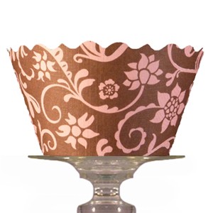 Bella Cupcake Couture: Cupcake wrappers Hannah pink and brown (12)