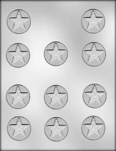 Ck: Eastern Star mint 1 1/2 inch chocolate mould