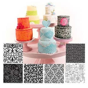 Floral Texture impression mat set 6