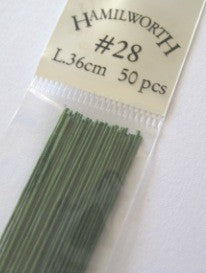 Hamilworth: 28 gauge wire GREEN (pkt 50)