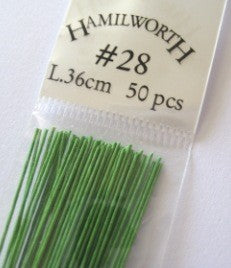 Hamilworth: 28 gauge wire SPRING GREEN (pkt 50)