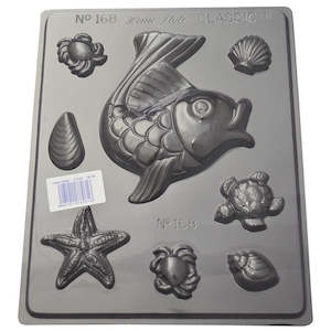 Homestyle Chocolates: Seaside shapes fish turtle and seashells chocolate mould