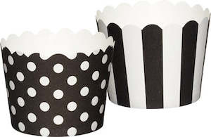 Kitchencraft: Black and white straight sided cupcake papers twin pack