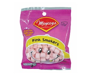 Mayceys Pink Smokers lollies candy 35g