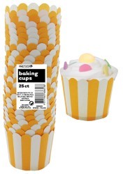 Stripes Straight sided cupcake papers Yellow