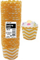 Chevron straight sided cupcake papers Yellow