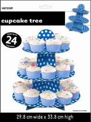 Meteor: Royal blue and White Polka Dot cupcake stand