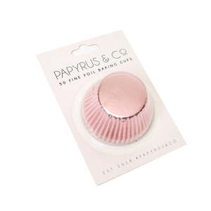 Papyrus Co: Foil baking cups Pastel baby pink Pink 50mm x 35mm (50) cupcake papers