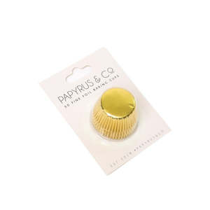 Papyrus Co: Foil baking cups gold mini cupcake papers