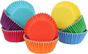 Foil Cupcake Papers: Rainbow foil lined multi colours cupcake papers by PME 100 pack