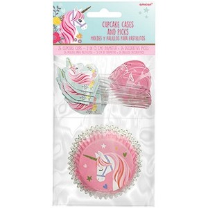 Amscan: Magical Unicorn Cupcake Papers and Picks Kit (24)