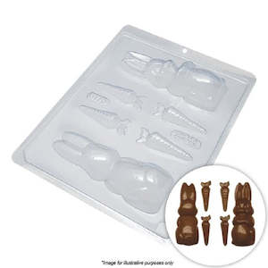 Easter Bunny With Carrots chocolate mould