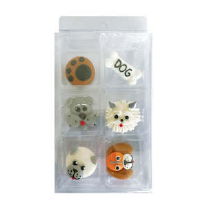 Dog SUGAR DECORATIONS 6 PIECE PACK