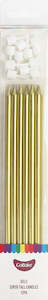 Super Tall GOLD long candles 18cm (12PK)
