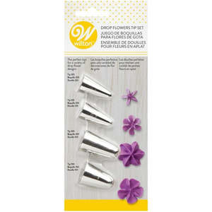 All: Wilton 4 piece Drop Flowers Tip or piping nozzle set