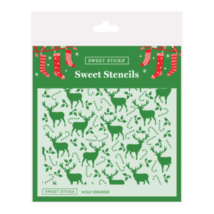 Animals Animal Print Stencils: Christmas Holly Reindeer Stencil by Sweet Sticks