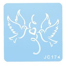 Lovebirds or doves stencil