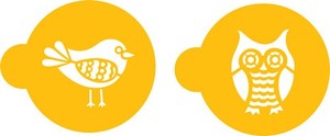 Retro Owl & Bird stencil