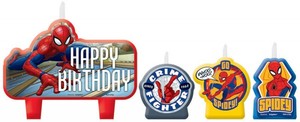 Spiderman candle set of 4