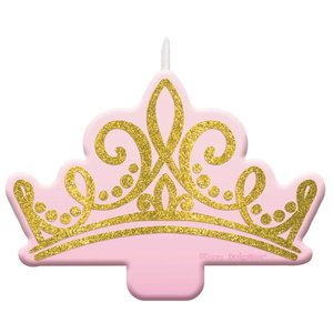 Licensed Character Candles: DISNEY PRINCESS ONCE UPON A TIME GLITTERED CROWN TIARA CANDLE