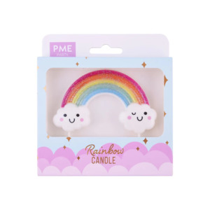 Childrens Candles: Rainbow cake topper candle